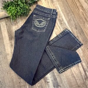 VINTAGE PAUL & JOE Owl Embroidered Low Rise Dark Wash Jeans Size 9